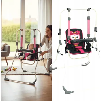 Dětská houpačka Skládací houpačka Skyline pro děti, stojící, motiv Sova, nosnost 6-25 kg