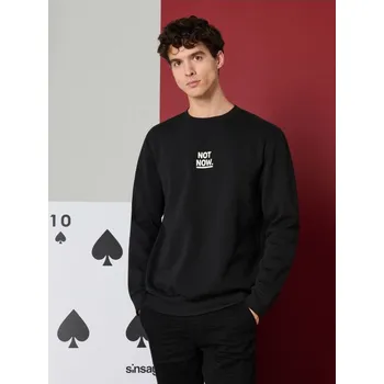 Pánská mikina Sinsay - Mikina s kulatým výstřihem - černá - 470HL-99X - 470HL-99X-XL