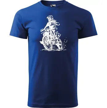 Pánské tričko Sablio Tričko s potiskem pro motorkáře black and white - modré S