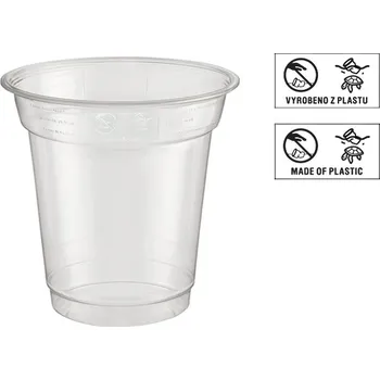 Jednorázové nádobí Kelímek rPET 300/425ml 95mm ROVNÝ transparentní - EU logo - 800 ks