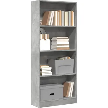 Knihovna Knihovna betonově šedá 60 x 24 x 143 cm kompozitní dřevo - 8721158507235