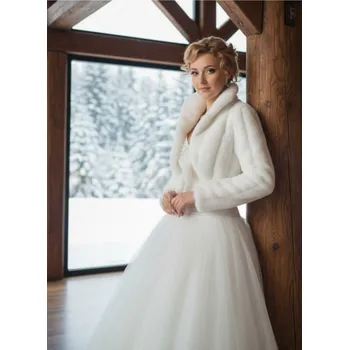 Svatební kožešinový kabátek na zavazování - ivory: BF-56 Vybraná velikost: 5XL