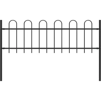 Plot Zahradní plot s obloučky ocelový 1,8 m černý - 8719883586953