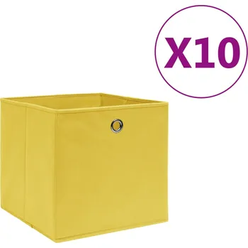 Úložný box Úložné boxy 10 ks netkaná textilie 28 x 28 x 28 cm žluté - 8720286087428