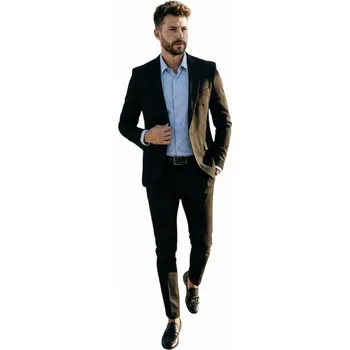 Pánský oblek Pánský oblek dvoudílný komplet černý DJG06 - 56