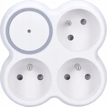 Elektrická zásuvka Solight bílý rozbočka proužek
