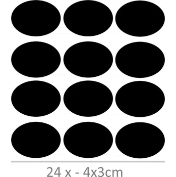 Samolepící etiketa Označto Sada štítků / nálepek, štítek černý "OVÁL" - 24ks