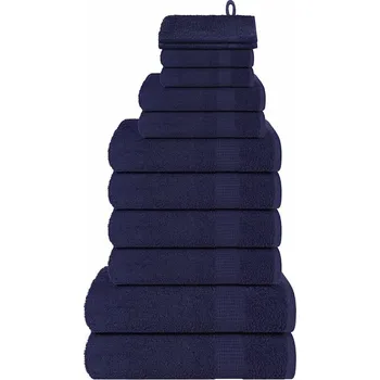 Utěrka 12dílná sada ručníků navy modrá 360 g/m² 100% bavlna - 8721012147416