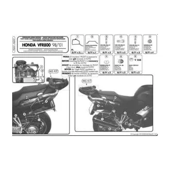 Nosič na motocykl a skútr Kappa KZ257 Nosič zadního kufru kufry MONOKEY nebo MONOLOCK HONDA VFR 800 (98-01)