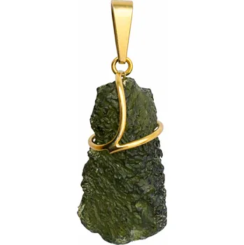 Přívěsek Zlatý přívěs s vltavínem P25 0084