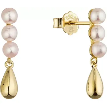 Náušnice Pozlacené náušnice s říčními perlami 21123.1