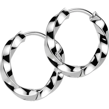 Náušnice Atreya Ocelové kruhové náušnice spirálové Twist Barva: Stříbrná, Velikost: 1 mm, Délka / Průměr: 10 mm