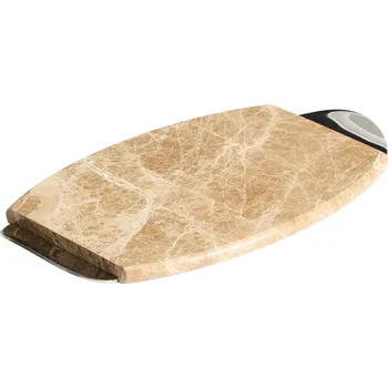 Kave Home Béžový mramorový servírovací podnos Adoma 39,5 x 21 cm
