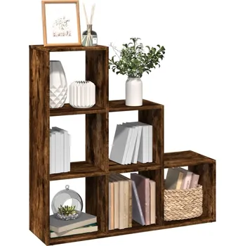 Knihovna Knihovna/dělící stěna 3patrová kouřový dub 99x29x99 cm kompozit - 8721158500038