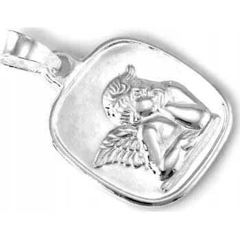 Přívěsek Stříbrný andělský medailon 925 1,74g na křtiny , Dárek ke svatému přijímání