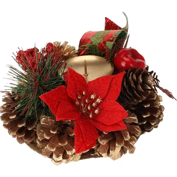 Vánoční svícen Home Styling Collection Svícen ze šišek, vánoční dekorace, 15 cm