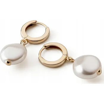 Náušnice NÁUŠNICE VISACÍ S NEPRAVIDELNOU PERLOU, MON DEFI