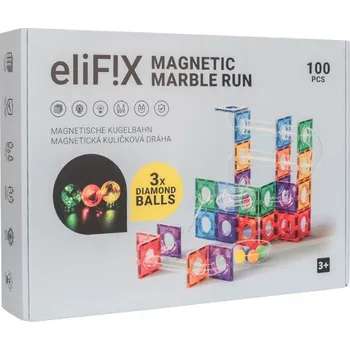 Hračka eliNeli Magnetická stavebnice EliFix fresh - kuličková dráha 100 ks - BAZAR