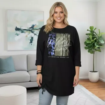 Dámská tunika Dámská černá bavlněná tunika T1345