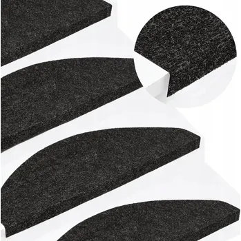 Nášlap na schod Samolepicí rohože na schody 30 ks Antracit 65x22,5x3,5 cm