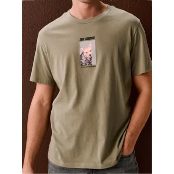 Sinsay - Bavlněná košilka s potiskem - zelená - 871GP-70X - 871GP-70X-XS