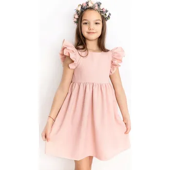Dívčí šaty Dívčí pudrově růžové šaty Lily Grey LITTLE WINGS s volánky vel. 110