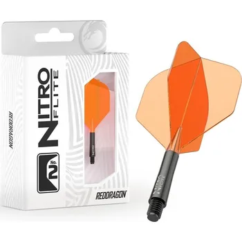 Šipka Red Dragon Nitro Flite černo-oranžové integrované letky a dlouhé násadky