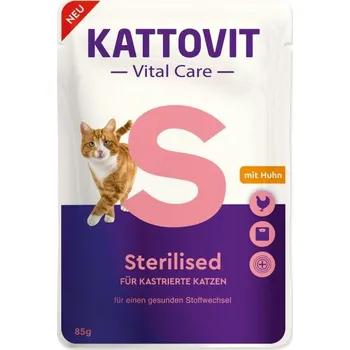 Krmivo pro kočku Kapsička Kattovit Vital Care Sterilized kuře 85g