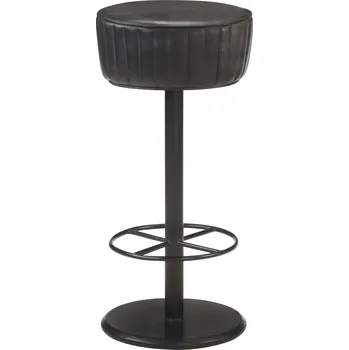 Barová židle Barová stolička černá pravá kůže - 8720286068014