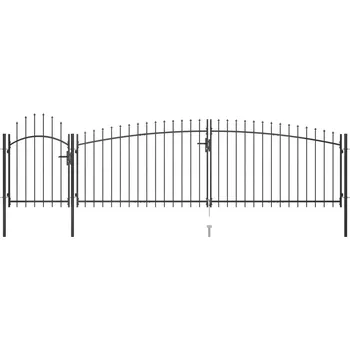 brána Zahradní plotová brána s hroty 5 x 1,75 m černá - 8719883865218