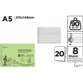 Sešit Sešit na noty A5 MP, 20 listů