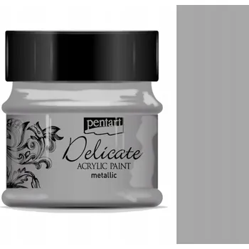 Vodová barva Barva akrylová metalická STAROŽITNÉ STŘÍBRO Delicate 50 ml. Pentart decoupage