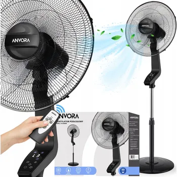 Domácí ventilátor Podlahový ventilátor Loftek PODLAHOVÝ VENTILÁTOR STOJANOVÝ ČERNÝ VÝKONNÝ TICHÝ 50W černý