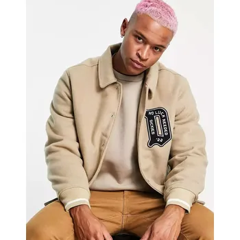 Moto oblečení DICKIES BÉŽOVÁ BUNDA NA PATENTKY (S)