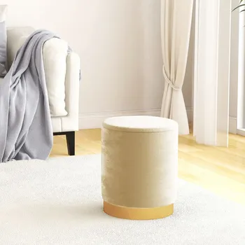 Stolička Kulatá stolička s úložným prostorem meruňková samet 31 x 37 cm - 8720286759592