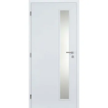 Interiérové dveře Doornite CPL Interiérové dveře TIKA1 sklo, 70 L, 746 × 1983 mm, CPL laminát, levé, bílé, prosklené C1H90P.70L1.VT