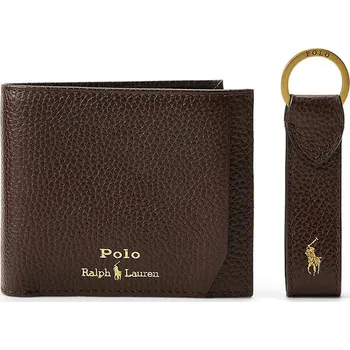 Peněženka Kožená peněženka a klíčenka Polo Ralph Lauren 405974635 hnědá 89X, vel. ONE SIZE