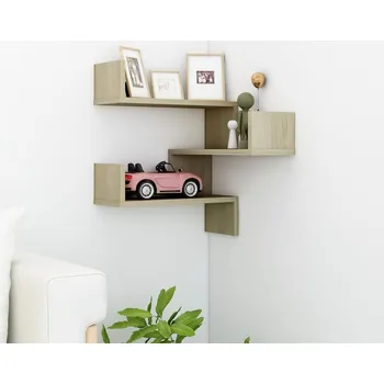 police Nástěnná rohová police dub sonoma 40 x 40 x 50 cm dřevotříska - 8720286596470