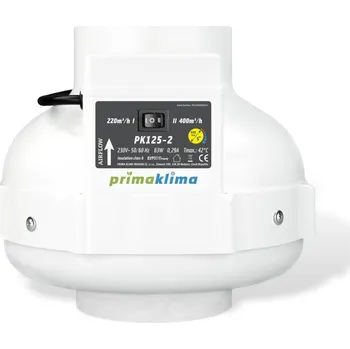 potrubní ventilátor PrimaKlima Prima Klima PK125-2 125 mm - 220/420 m3/h, dvourychlostní ventilátor