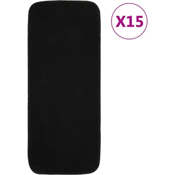 Nášlap na schod Protiskluzové nášlapy na schody 15 ks 60x25cm černé obdélníkové - 8720286849071