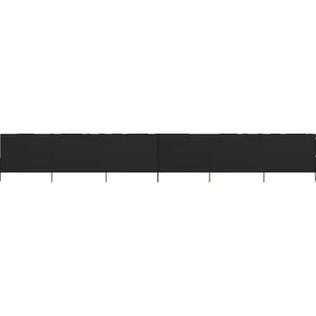 Markýza 6dílná zástěna proti větru látková 800 x 80 cm černá - 8719883744995