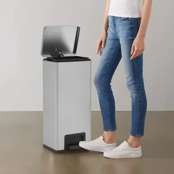 Odpadkový koš Odpadkový koš s pedálem 30 l stříbrný nerezová ocel - 8720286320884