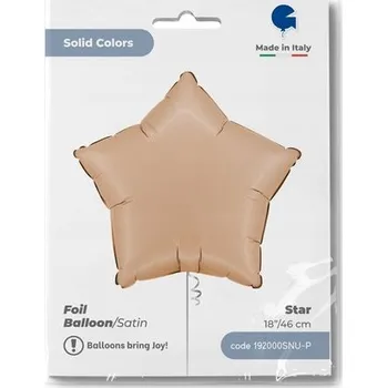 Balónek Foliový balónek HVĚZDIČKA v tělové barvě nude saténový 45 cm