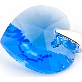 Přívěsek Přívěsek stříbrný 925 s krystaly Swarovski Srdce 14mm Sapphire