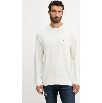 Pánský svetr Bavlněný svetr Calvin Klein Jeans LV04RC309G béžová 01X, vel. XL