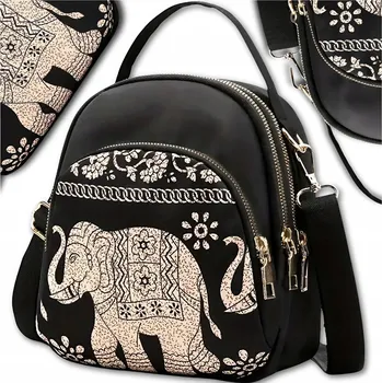 Kabelka Malý dámský batoh kabelka 2v1 černý městský batůžek