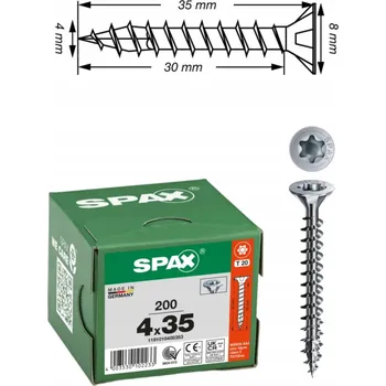 Vrut SPAX Univerzální vruty WIROX 4 x 35 mm, 200 ks/balení, TORX T20, plný závit