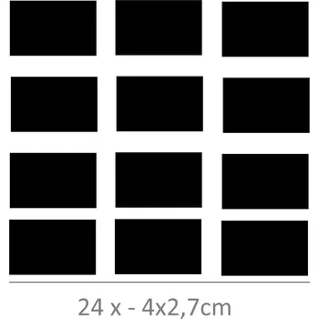 Samolepící etiketa Označto Sada štítků / nálepek, štítek černý "OBDELNÍK" - 24ks