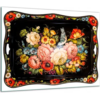 Obraz SKLENĚNÁ OCHRANNÁ DESKA NA SPORÁK 60x52 KVĚTINY