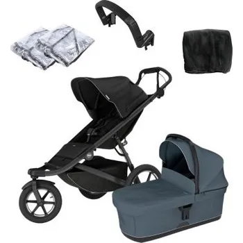 Dětské zboží Thule Urban Glide 3 Kompletní kočárek + Madlo na kočárek + Uni příslušenství - Black/Dark Slate